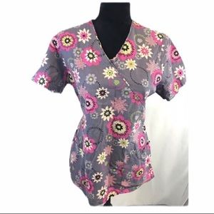 SB Scrubs Purple Floral Shirt,